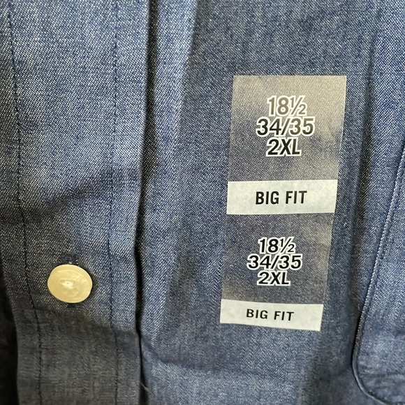 Lauren Ralph Lauren Size 18.5 - 34/35 (2XL) Big Fit Stretch Fit shirt. New w/tag - Picture 4 of 6